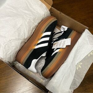 Adidas Black and White Gazelle Bold